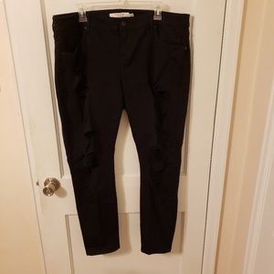 NWOT Torrid Black Distressed Skinny Jeans,  Sz 16R